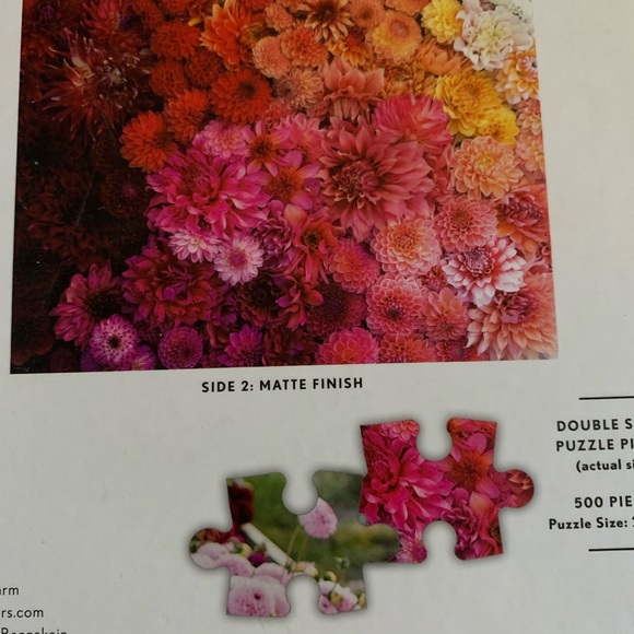2 in 1 Gorgeous Cut Flowers Double-Sided Jigsaw Puzzle $10 - Picture 2 of 4